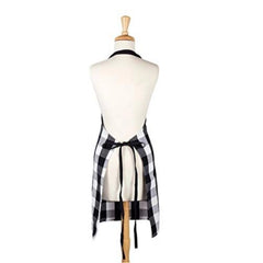 Cotton Checked  Aprons (Black &amp; White, Size: 28x32 In)