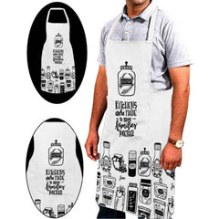 Cotton Printed Aprons (Black &amp; White, Size: 24x31 In)