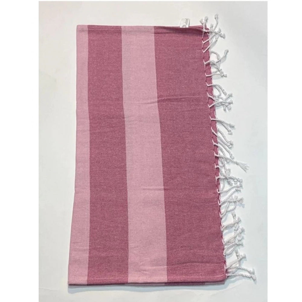 Cotton Striped Bath Towels (Rose, Size: 30x59 In)