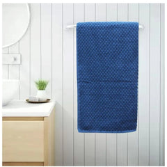 Cotton Popcorn Weave Bath Towels (Blue)