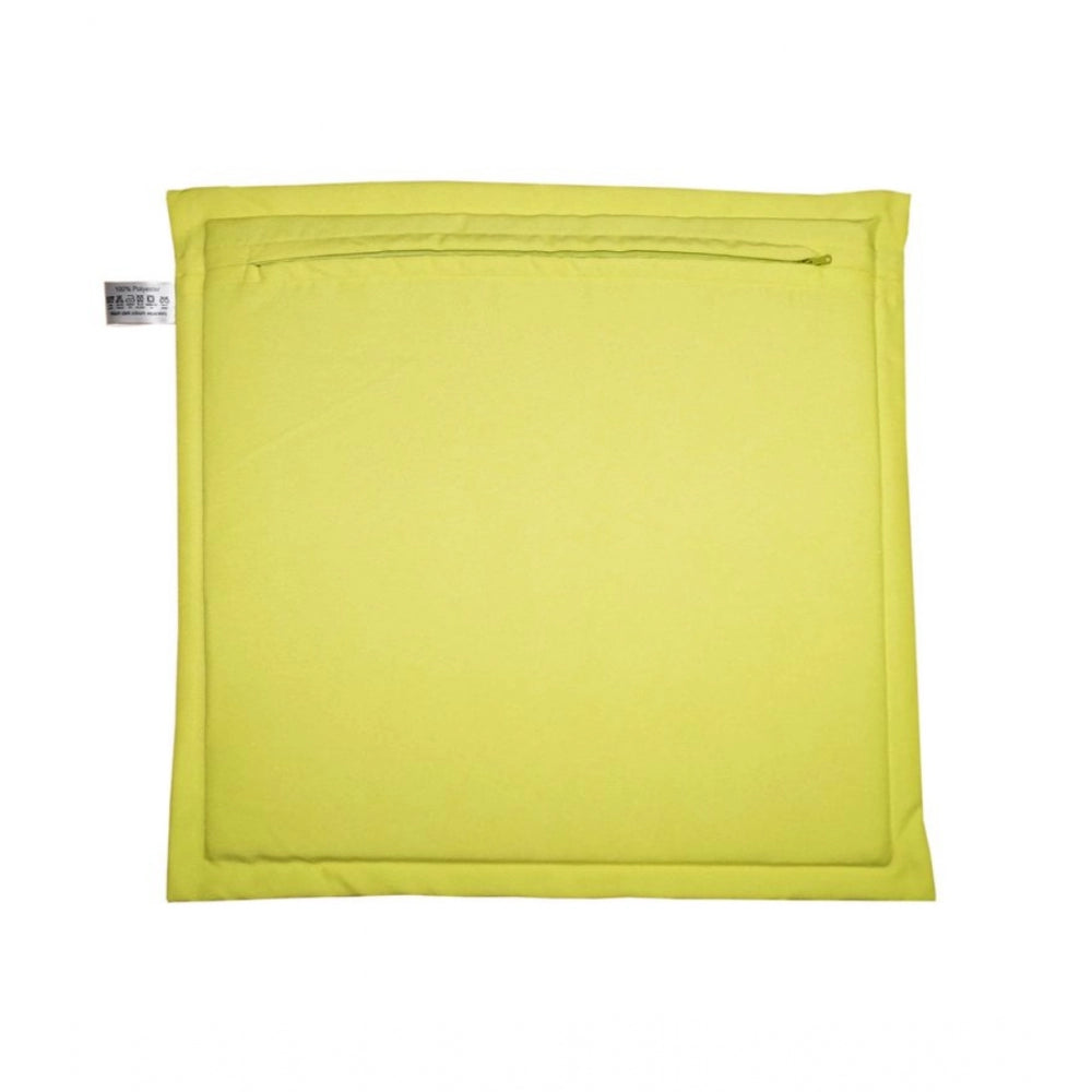 Pack of 4 Polyester Solid Chairpads (Mustard, Size: 16x16 In)