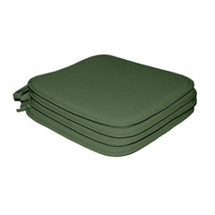 Pack of 4 Cotton Blended Solid Chairpads (Green, Size: 15x15 In)