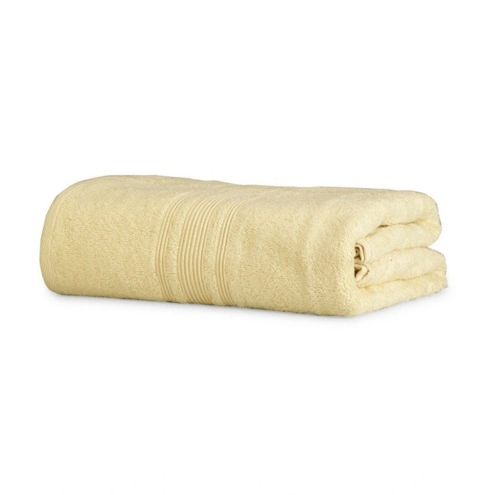 Cotton Solid Bath Towels (Cream, Size: 35x71 In)