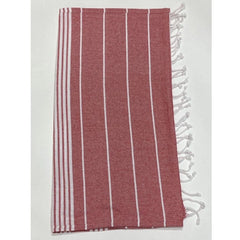 Cotton Striped Bath Towels (Red, Size: 30x59 In)