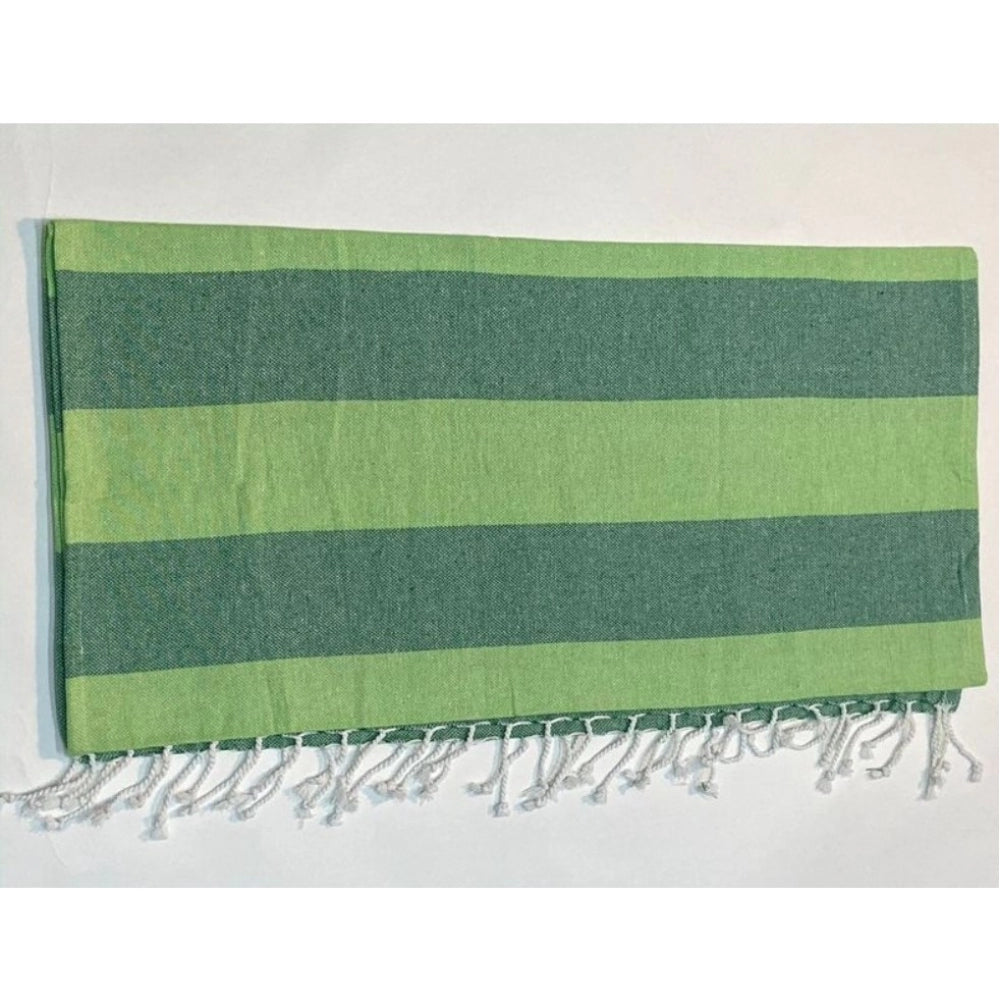 Cotton Striped Bath Towels (Green, Size: 30x59 In)