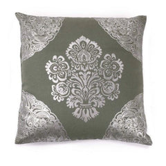 Pack of 2 Cotton Printed Cushion Cover Sets (Green, Size: 16x16 In)