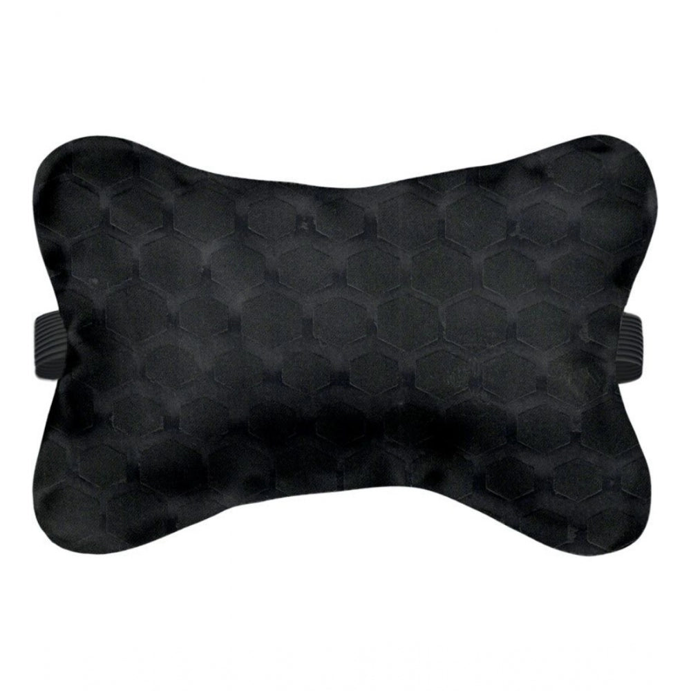 Pack of 4 Polyester Printed Car Pillow Sets (Black, Size: 12x12 In)