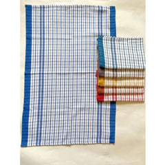 Pack of 6 Cotton Checkered Kitchen Towel Sets (Multicolor, Size: 18x28 In)