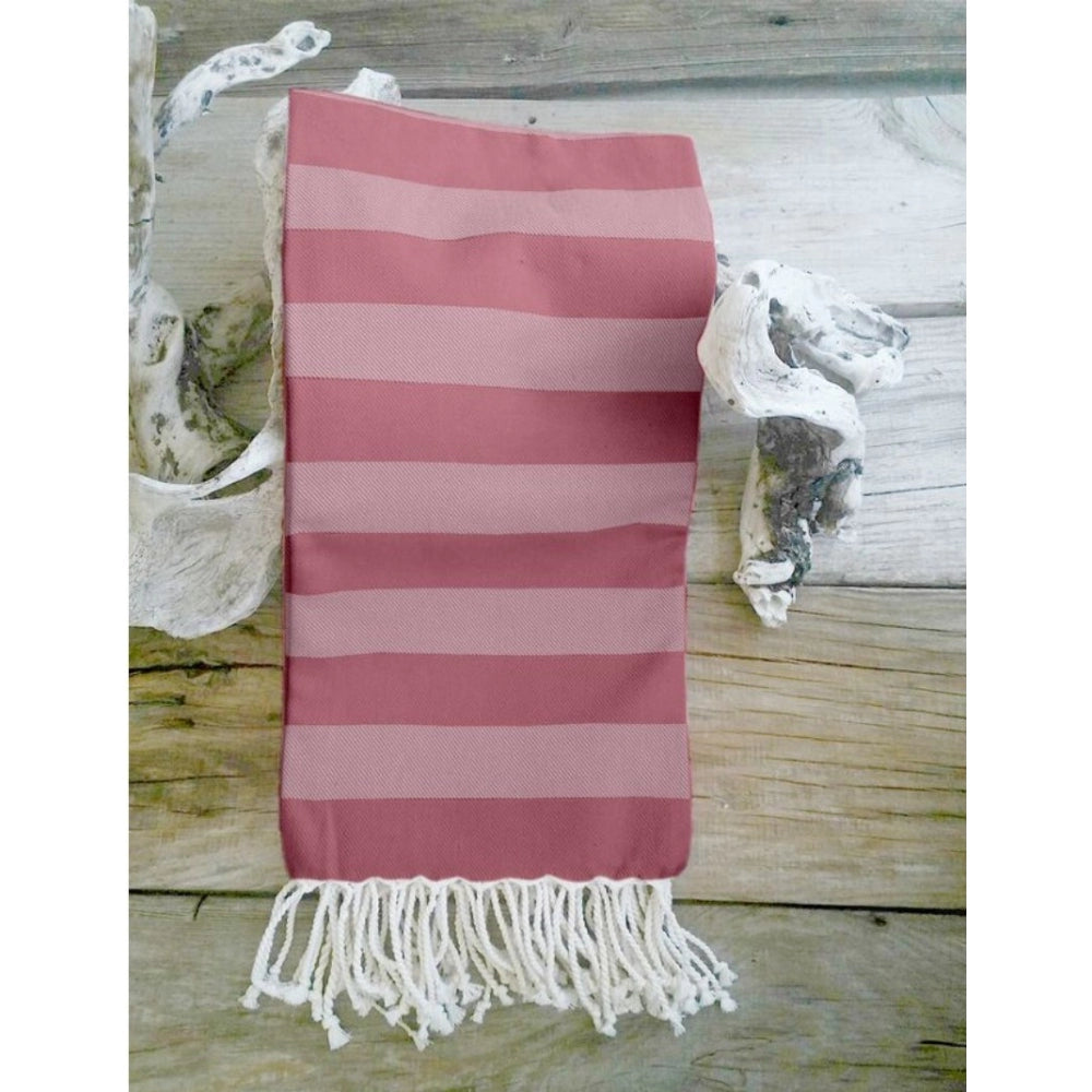 Cotton Striped Bath Towels (Rose, Size: 30x59 In)