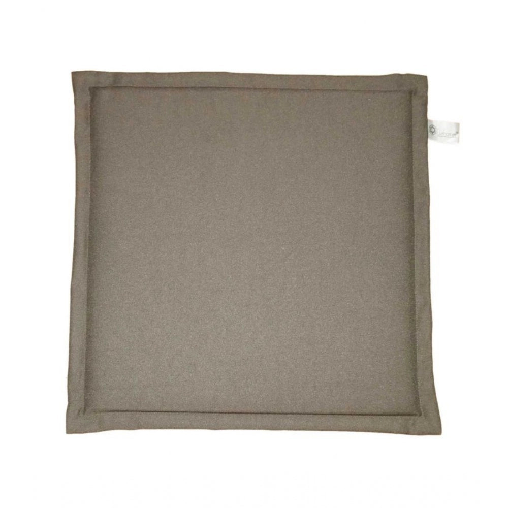 Pack of 4 Polyester Solid Chairpads (Dark Beige, Size: 16x16 In)