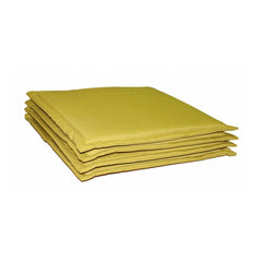 Pack of 4 Polyester Solid Chairpads (Mustard, Size: 16x16 In)