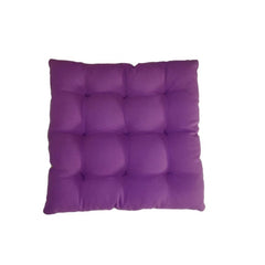 Cotton Blended Solid Chair Cushions (Purple &amp; Green, Size: 16x16 In)