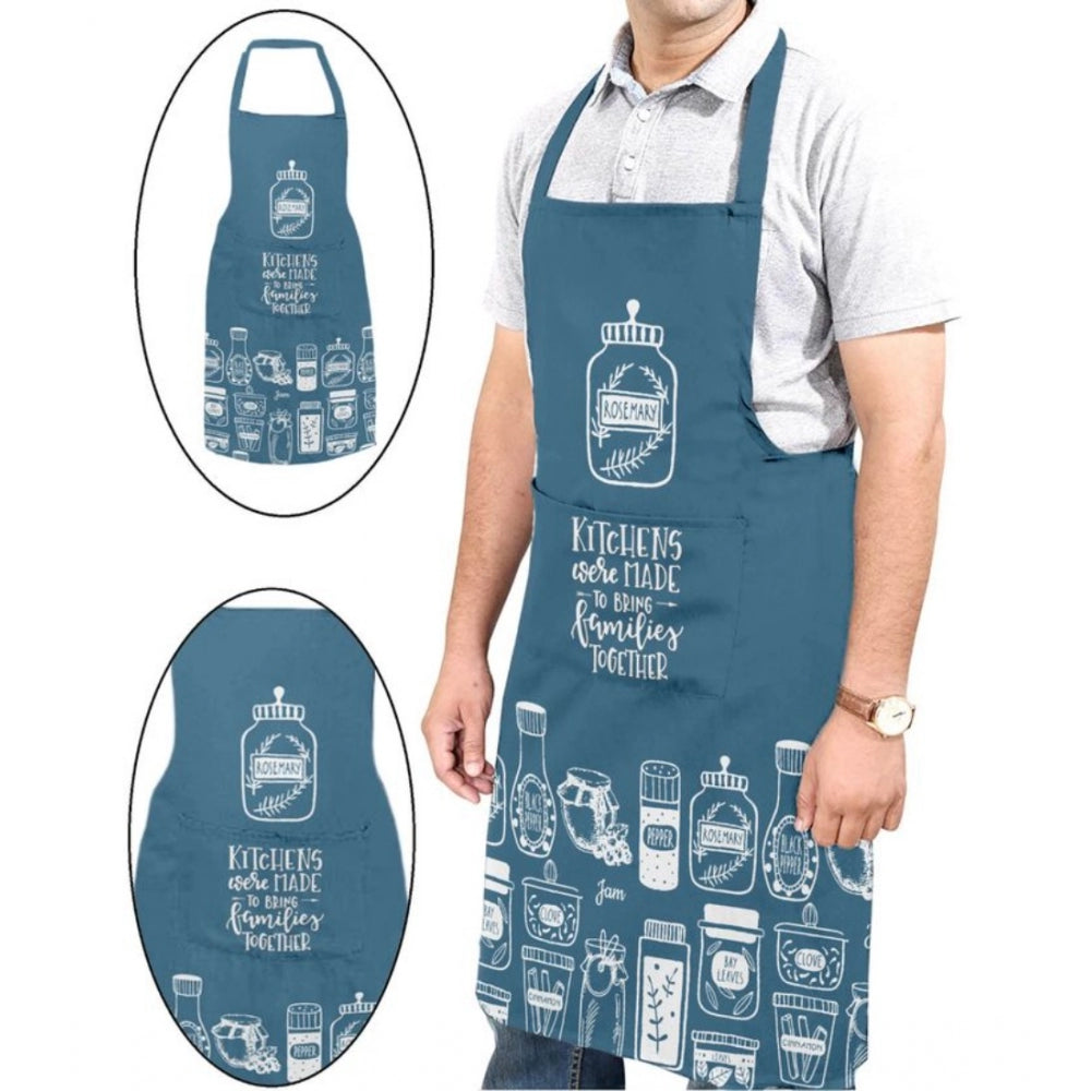 Cotton Printed Aprons (Blue, Size: 24x31 In)