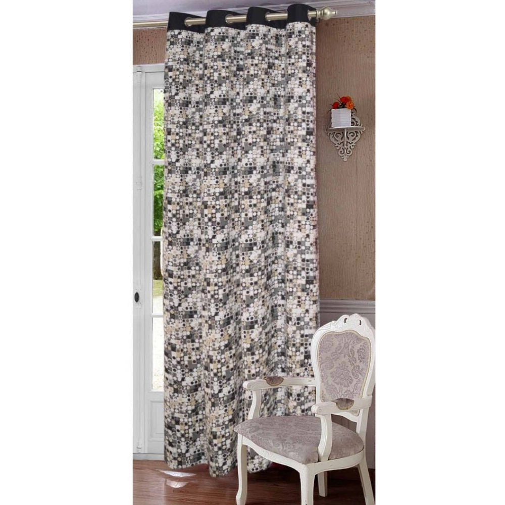 Cotton Printed Curtains (Multicolor, Size: 54x90 In)