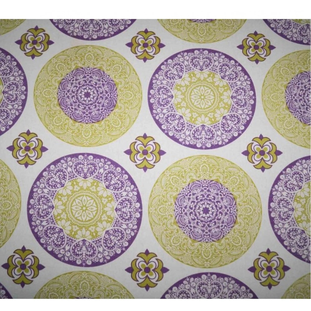 Cotton Printed Curtains (Purple, Size: 54x90 In)