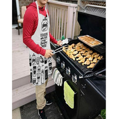 Cotton Printed Aprons (Black &amp; White, Size: 24x31 In)