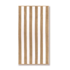 Cotton Striped Bath Towels (Beige &amp; White, Size: 36x71 In)