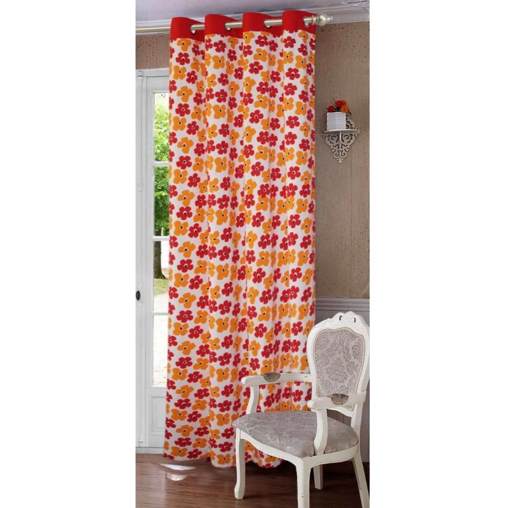 Cotton Printed Curtains (Multicolor, Size: 54x90 In)