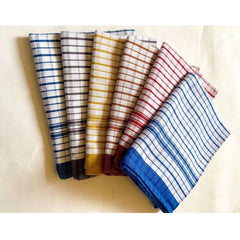 Pack of 6 Cotton Checkered Kitchen Towel Sets (Multicolor, Size: 18x28 In)