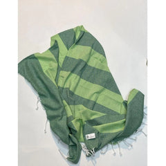 Cotton Striped Bath Towels (Green, Size: 30x59 In)