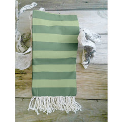 Cotton Striped Bath Towels (Green, Size: 30x59 In)