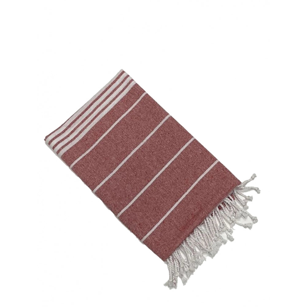 Cotton Striped Bath Towels (Red, Size: 30x59 In)