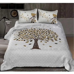 Cotton Printed Queen Size Bedsheet With 2 Pillow Covers (White, 90x100 Inch)