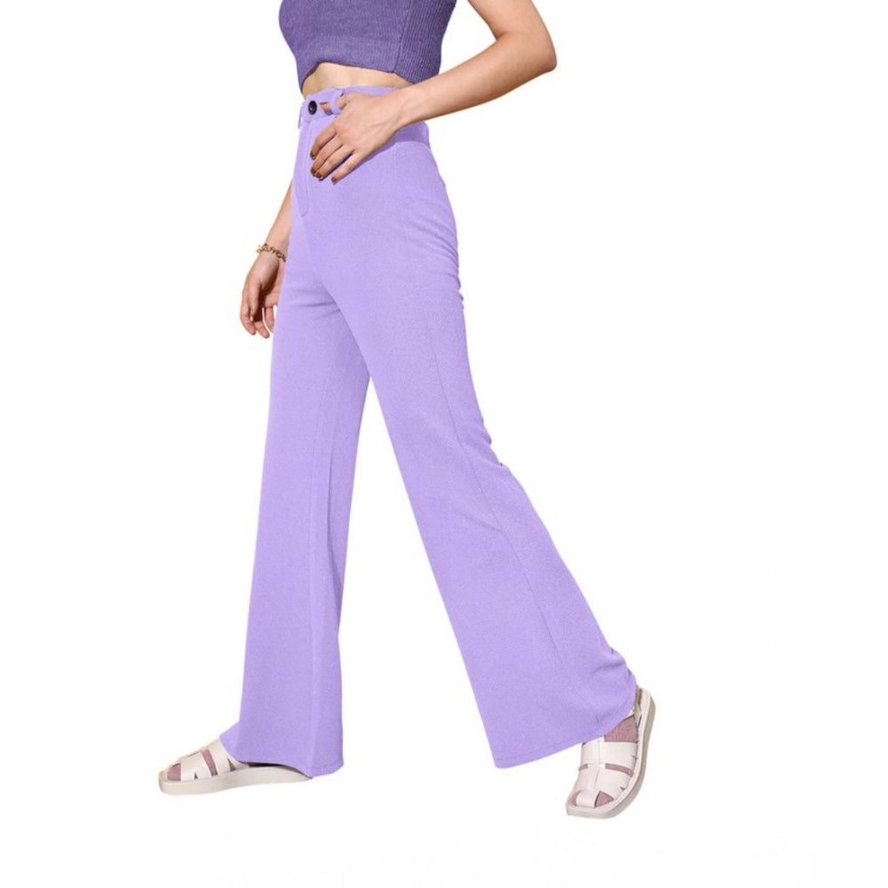 Women's Polyester Cow Pattern Pant (Pruple)