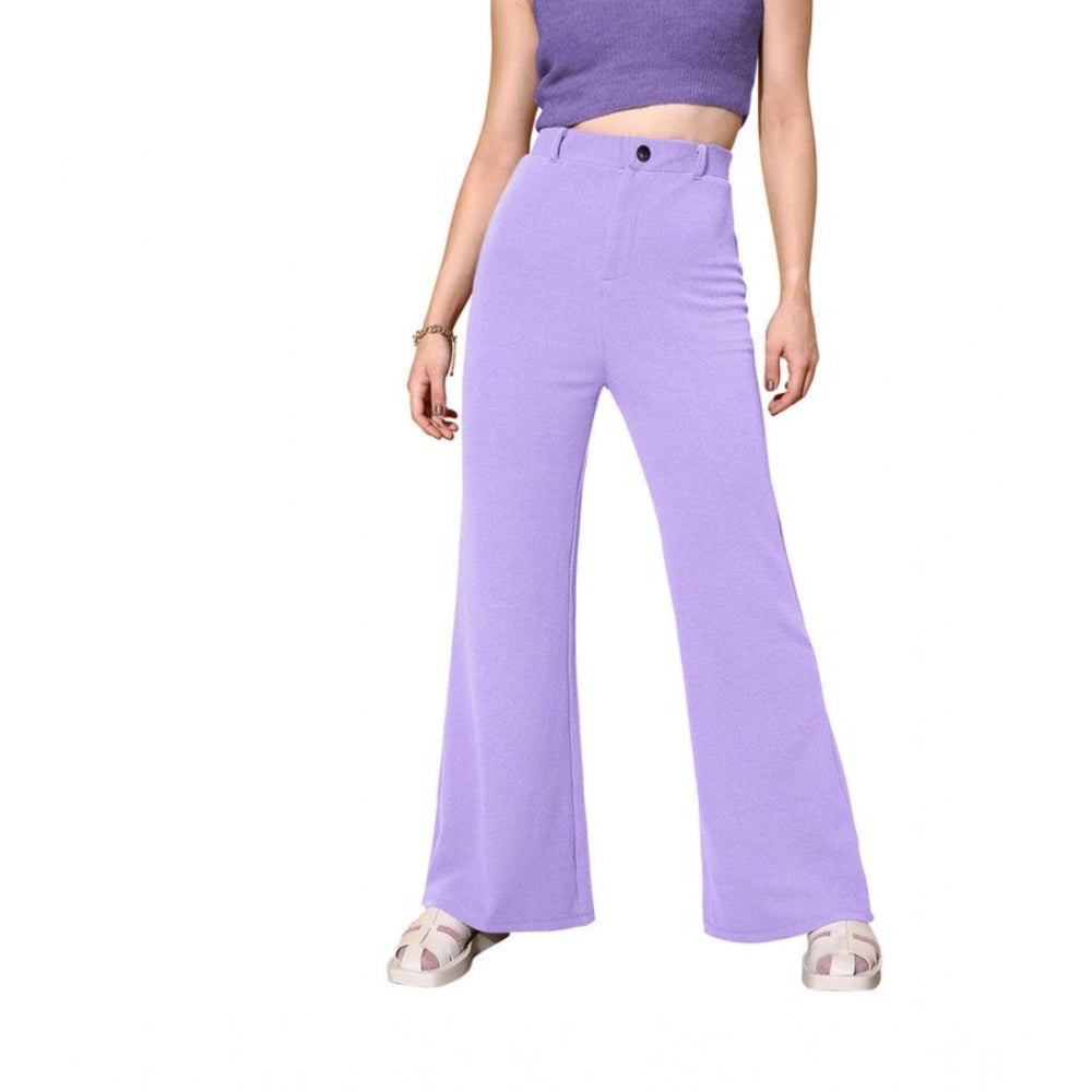 Women's Polyester Cow Pattern Pant (Pruple)