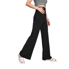 Women's Polyester Cow Pattern Pant (Black)