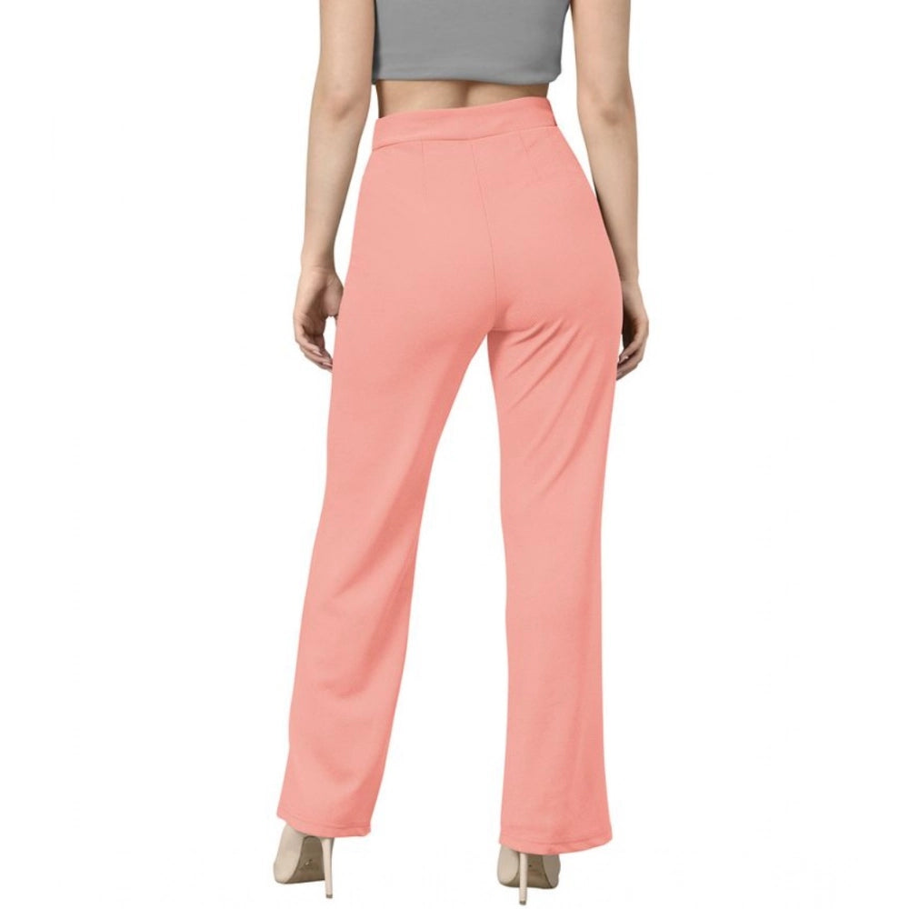 Women's Polyester Cow Pattern Pant (Peach)