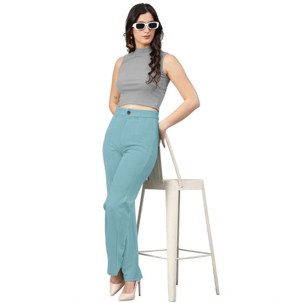 Women's Polyester Cow Pattern Pant (Pista)