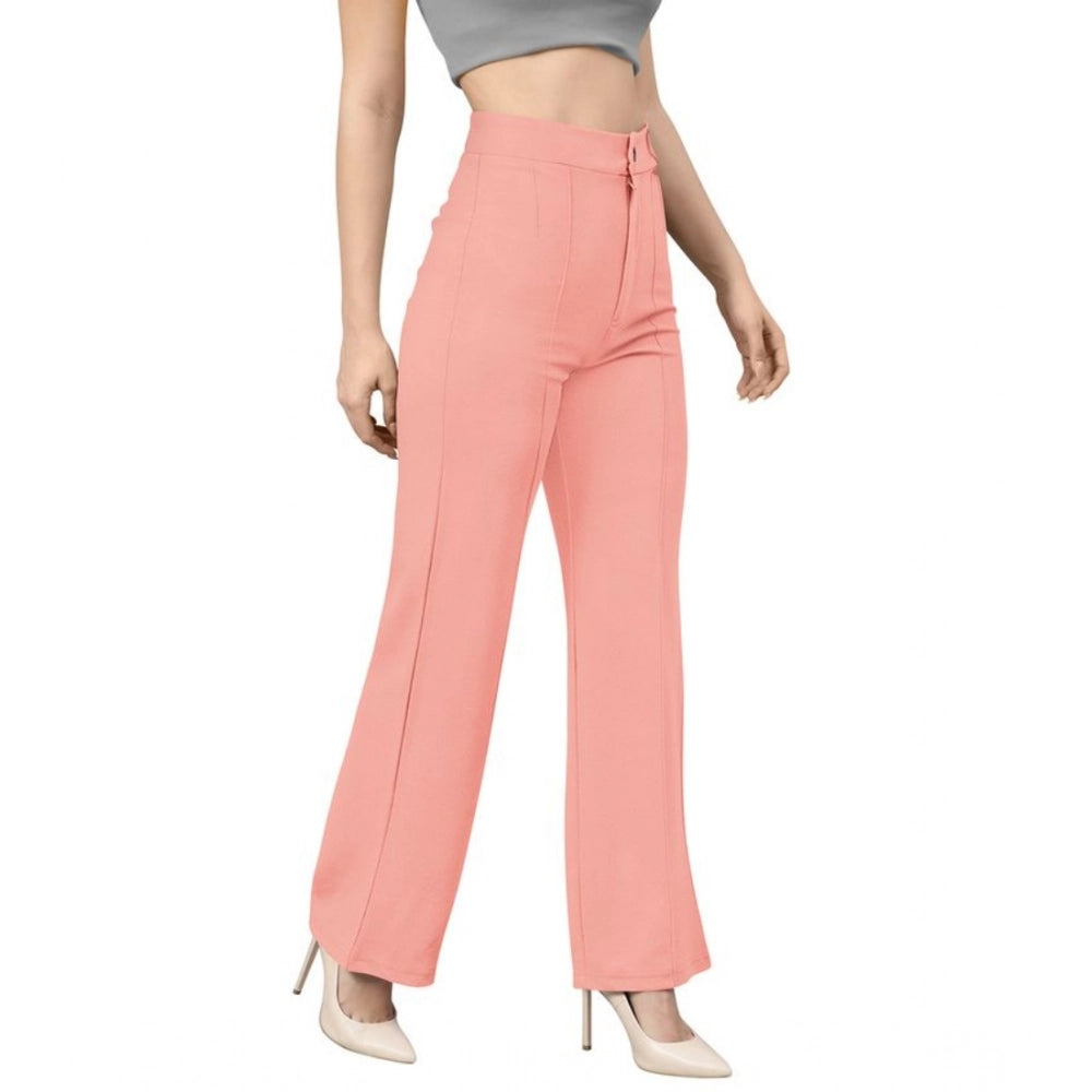 Women's Polyester Cow Pattern Pant (Peach)