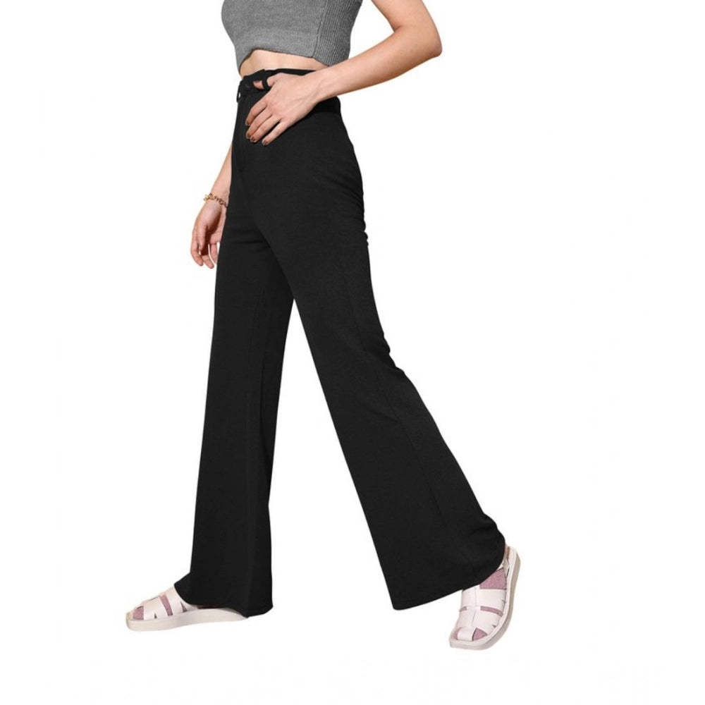 Women's Polyester Cow Pattern Pant (Black)