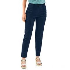 Women's Polyester Solid With Pocket Pant (Blue)