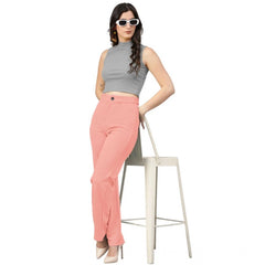 Women's Polyester Cow Pattern Pant (Peach)