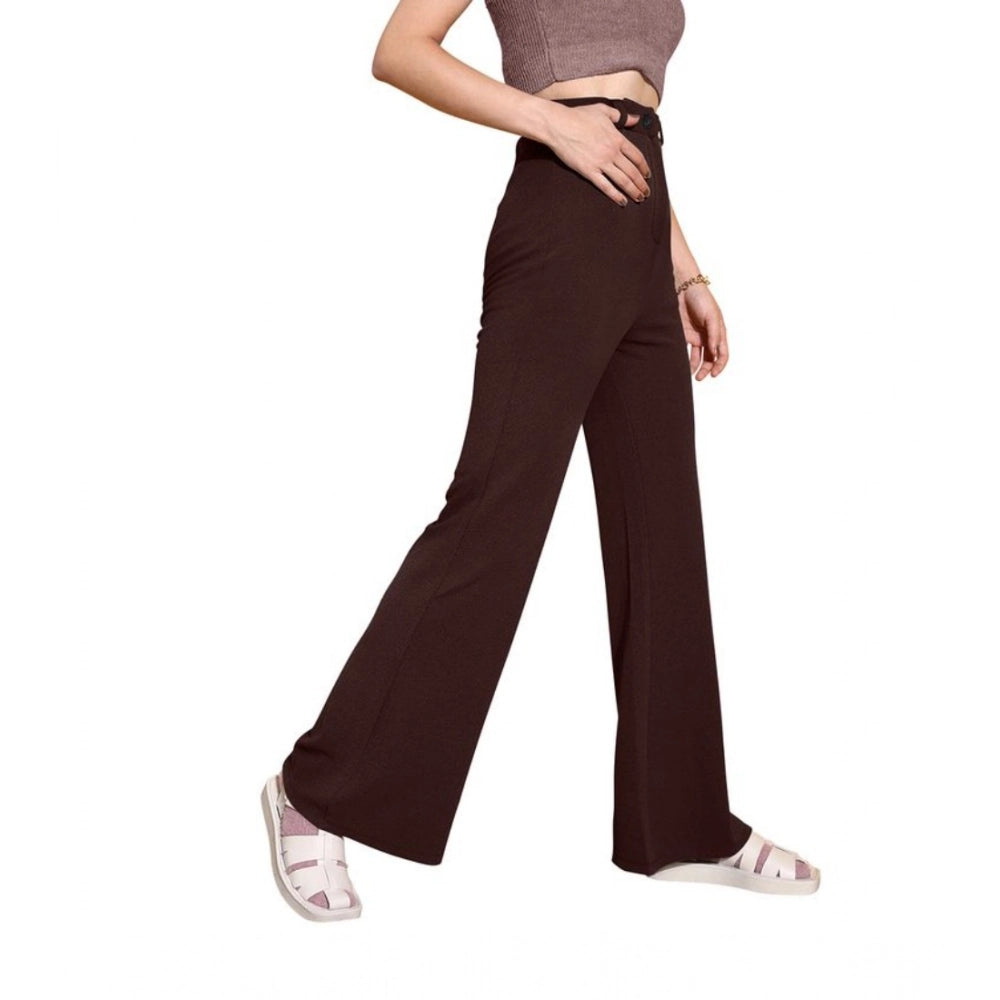 Women's Polyester Cow Pattern Pant (Coffee)