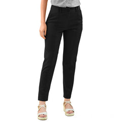 Women's Polyester Solid With Pocket Pant (Black)