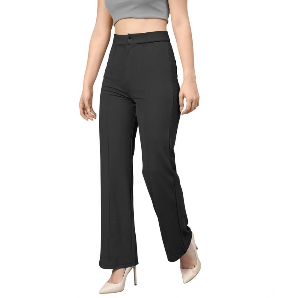 Women's Polyester Cow Pattern Pant (Black)