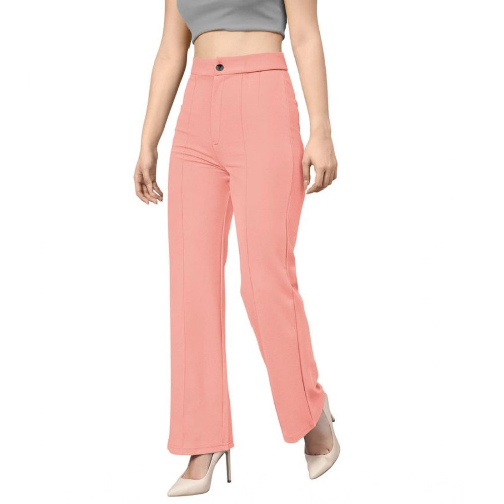 Women's Polyester Cow Pattern Pant (Peach)