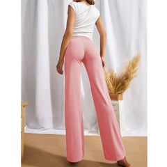 Women's Polyester Solid Regular Fit Pant (Peach)