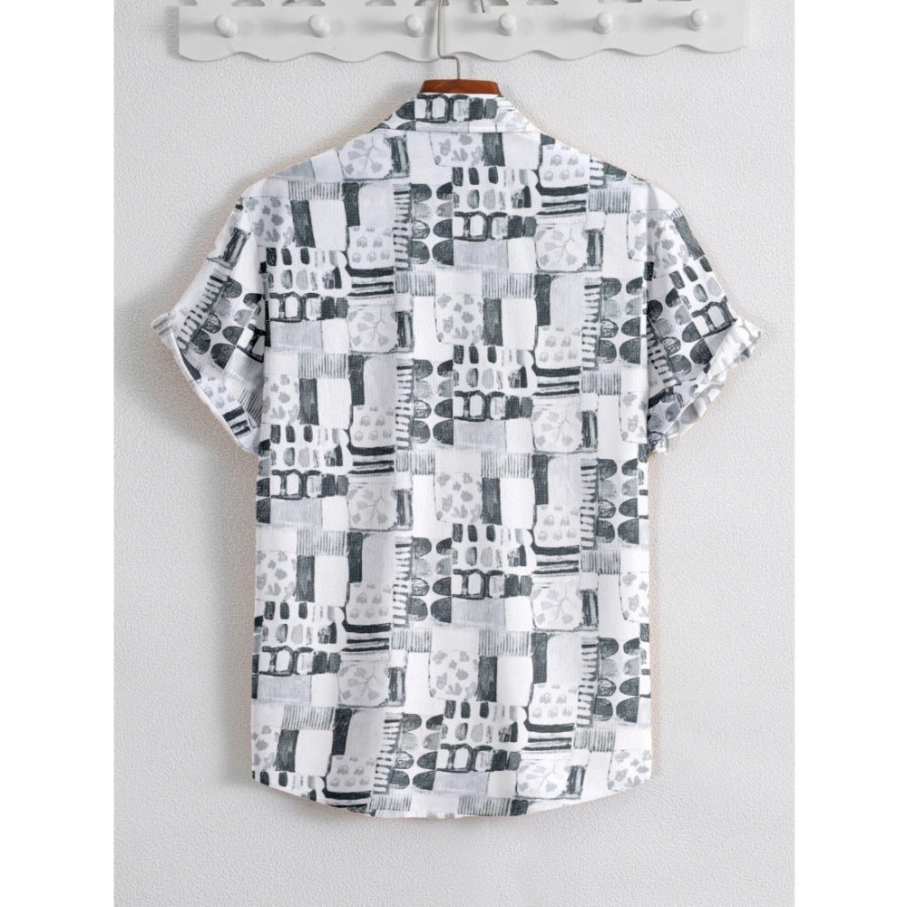 Men's Popcon Lycra Printed Half Sleeve Shirt (Black)
