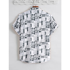 Men's Popcon Lycra Printed Half Sleeve Shirt (Black)