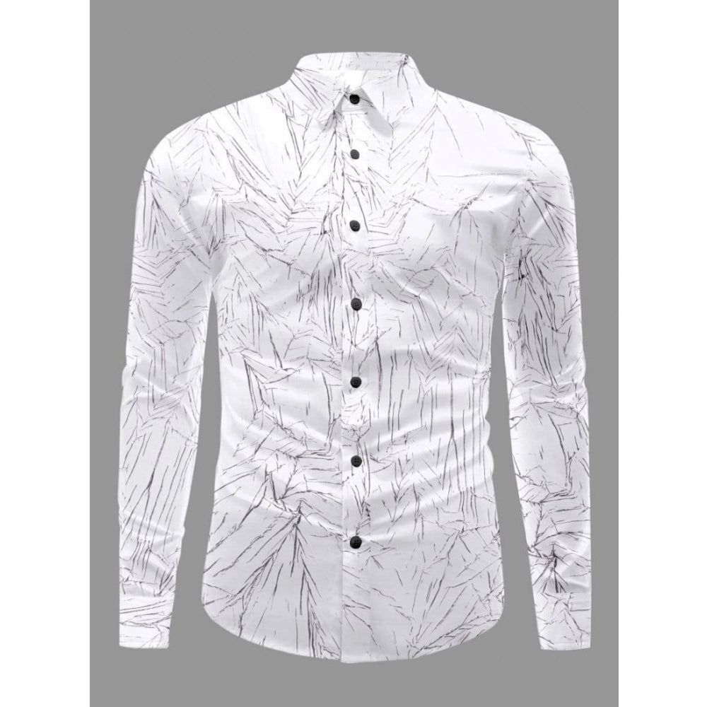 Men's Casual PollyCotton Textured Full Sleeve Collar Shirt (Black)