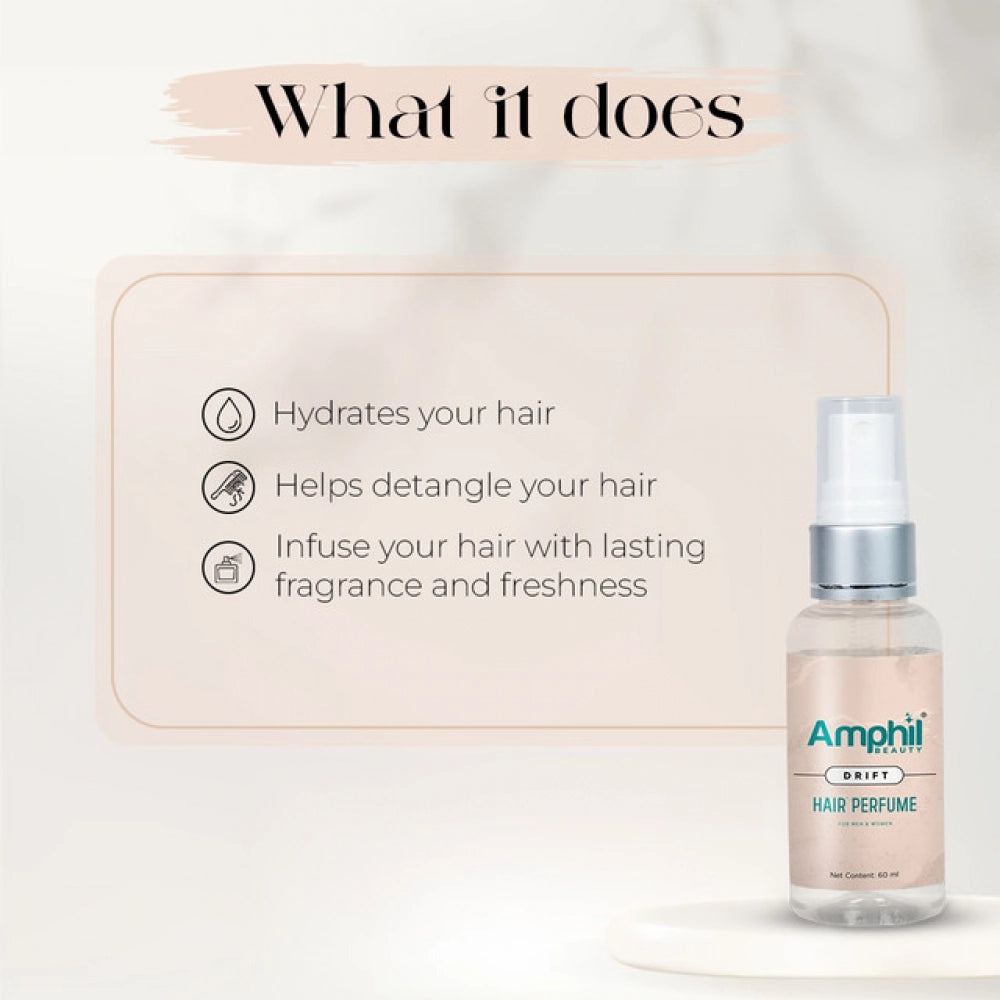 Amphil beauty Drift Unisex Hair perfume 60 ml | Alcohol Free | Water Based | Paraben Free