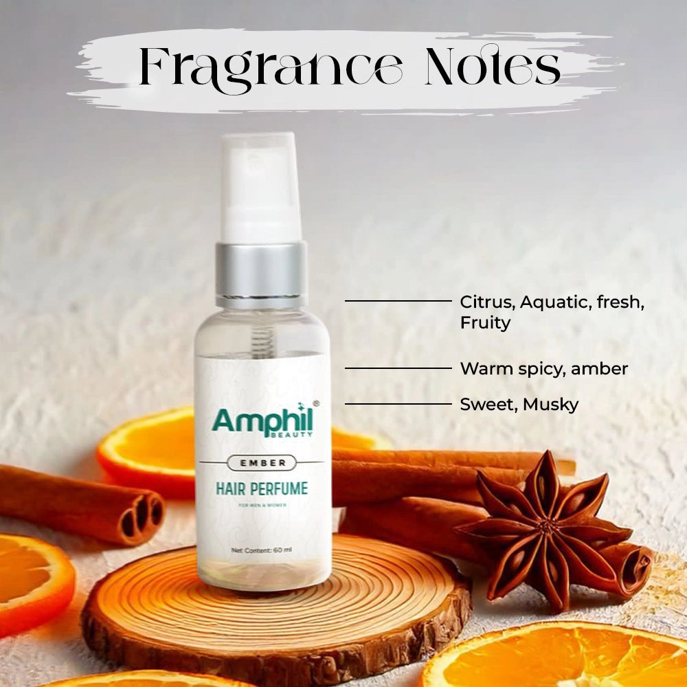 Amphil beauty Ember Unisex Hair perfume 60 ml | Alcohol free | Water based | Paraben Free