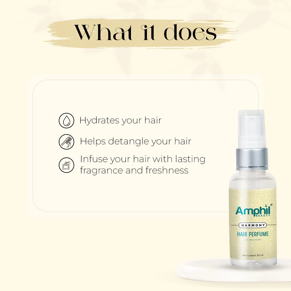 Amphil beauty Harmony Unisex Hair perfume 60 ml | Alcohol Free | Water Based | Paraben Free